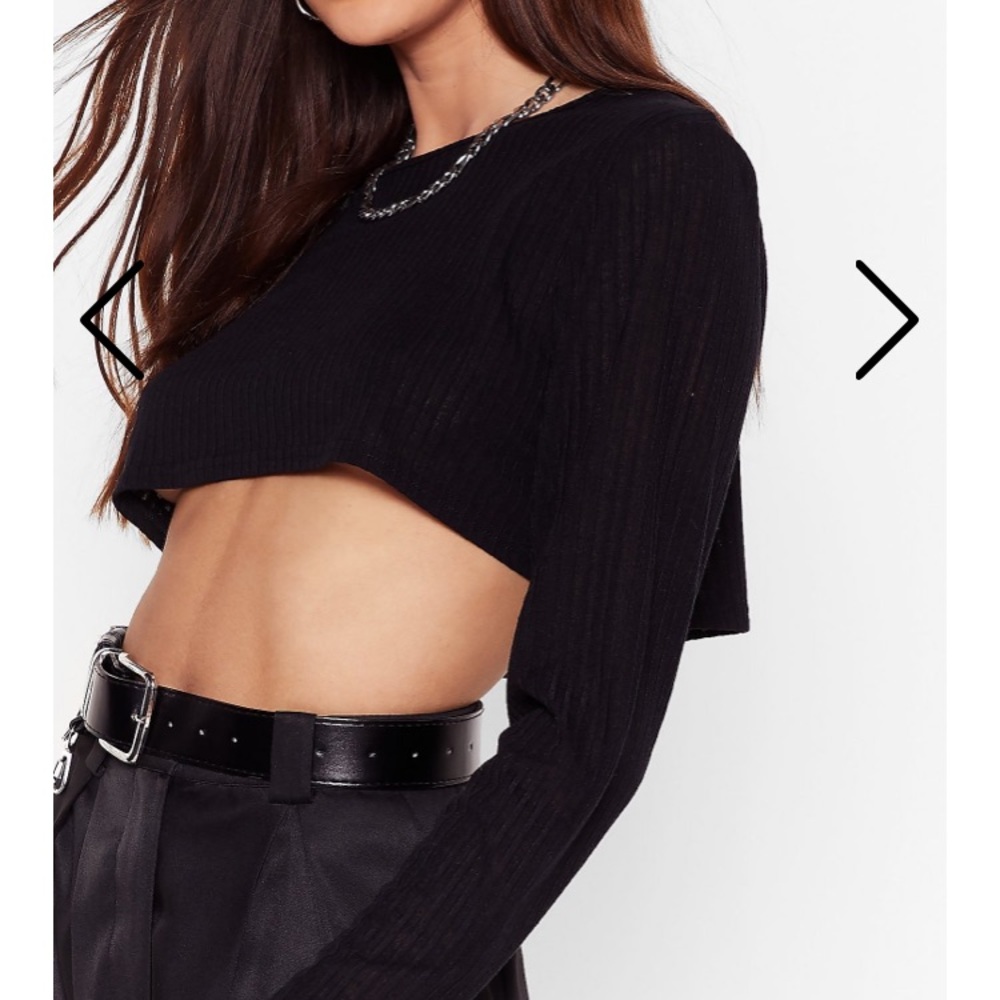 🔥NWT Nast Gal Ribbed Crop Long Sleeve🔥